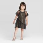 Toddler Girls' Glitter Overlay Dress - Art Class Black 12m, Toddler Girl's