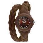 Tko Orlogi Women's Tko Braided Rubber Double Wrap Watch - Brown
