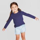 Toddler Girls' Long Sleeve T-shirt - Cat & Jack Navy