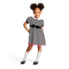 Petitetoddler Girls' Checkered Short Sleeve Collared Mini Tutu Dress - Harajuku Mini For Target Black/white