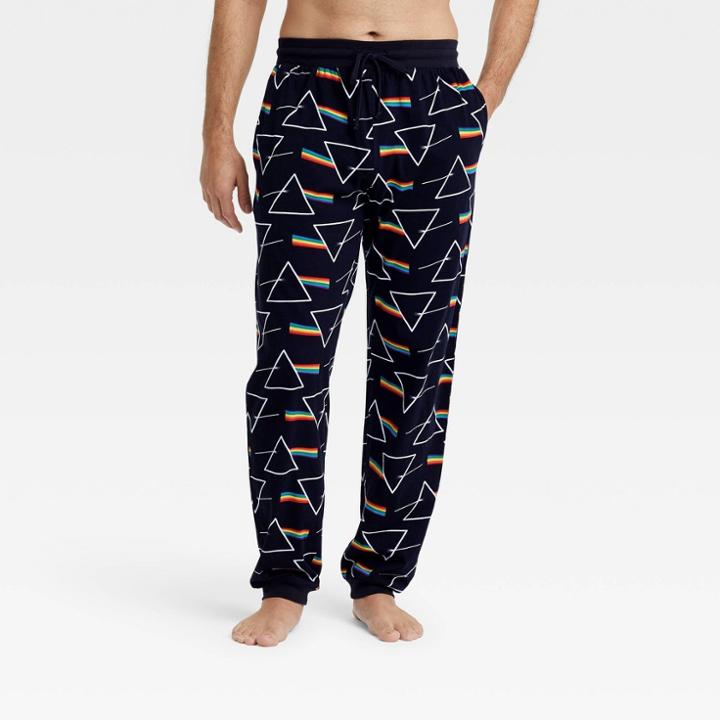 Men's Pink Floyd Prism Jogger Pajama Pants - Black