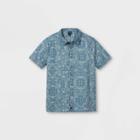 Boys' Short Sleeve Button-down Shirt - Art Class Blue