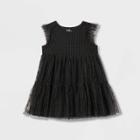 Toddler Girls' Adaptive Flutter Sleeve Tulle Dress - Cat & Jack Black