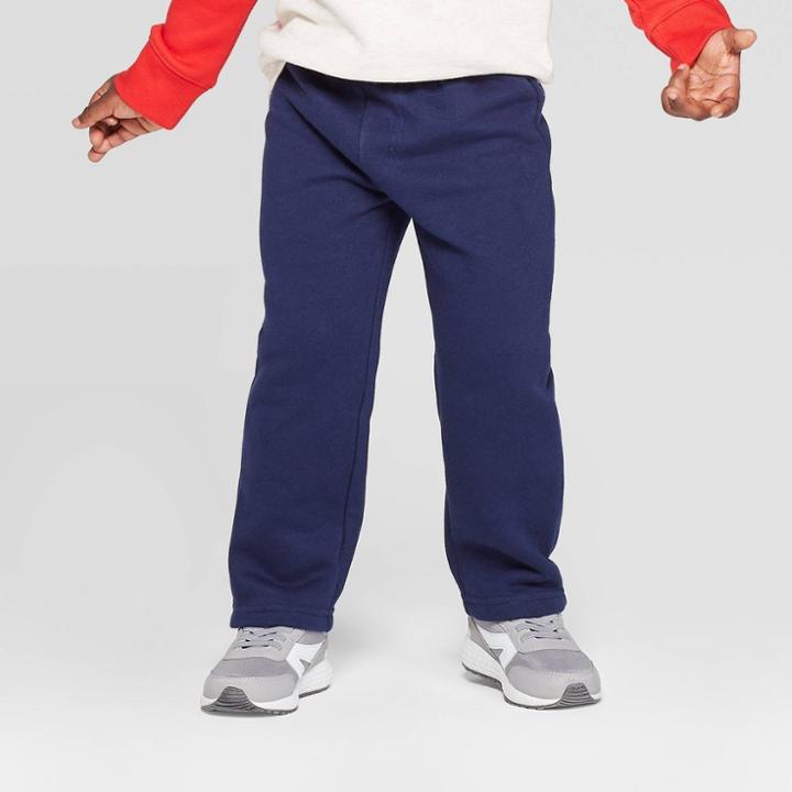 Toddler Boys' Straight Fit Fleece Pants - Cat & Jack Navy