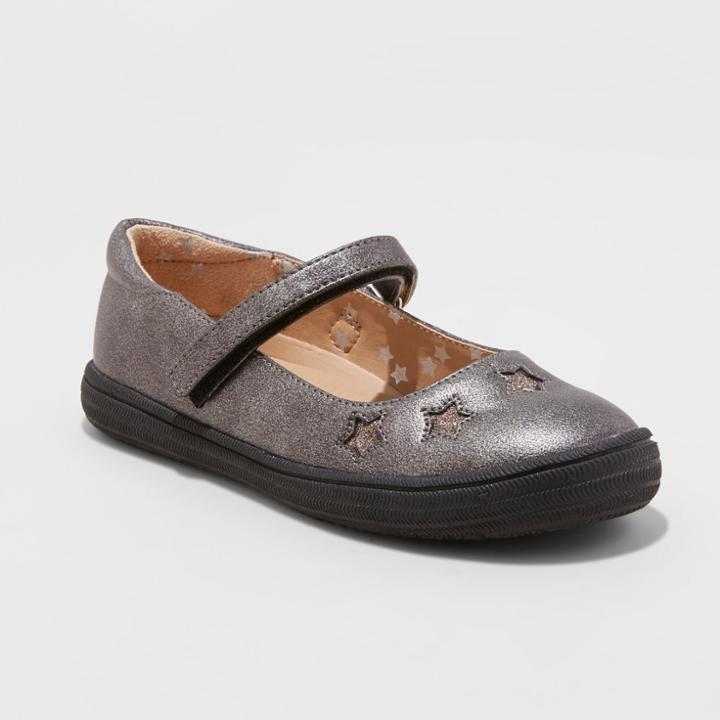 Girls' Olympia Mary Jane With Glitter - Cat & Jack Pewter
