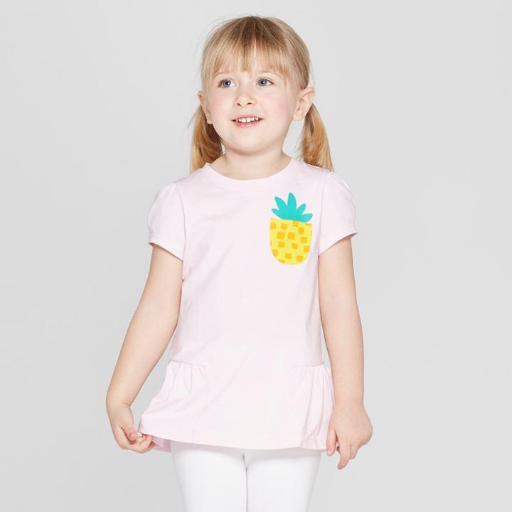 Toddler Girls' Short Sleeve 'pineapple' T-shirt - Cat & Jack Pink