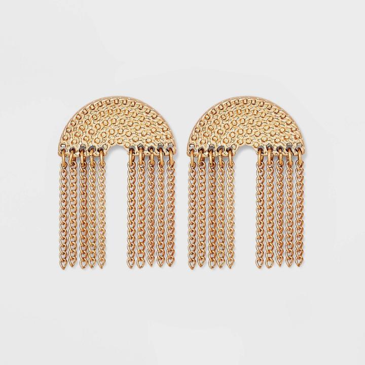 Curb Chain Arc Drop Earrings - Universal Thread Gold