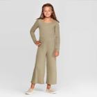 Girls' Long Sleeve Jumpsuit - Art Class Green S, Girl's,