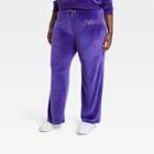Women's Nba Plus Size Lakers Velour Wide Leg Graphic Pants - Purple