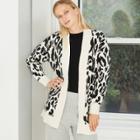 Women's Leopard Print Cardigan - Who What Wear Black