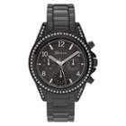 Women's Geneva Platinum Rhinestone Bezel Metal Cuff Watch - Gunmetal