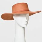 Women's Wide Brim Felt Boater Hat - Universal Thread Rust, Red