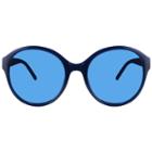 Women's Plastic Round Sunglasses - A New Day Navy (blue)
