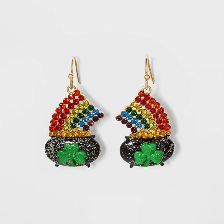 No Brand St. Patrick's Day Pot Of Gold Earrings
