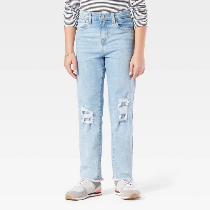 Denizen From Levi's Girls' High-rise Ankle Straight Jeans - Light Wash