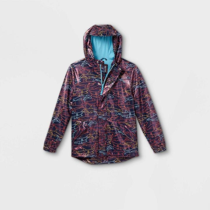Boys' Shark Print Rain Jacket - Cat & Jack Navy