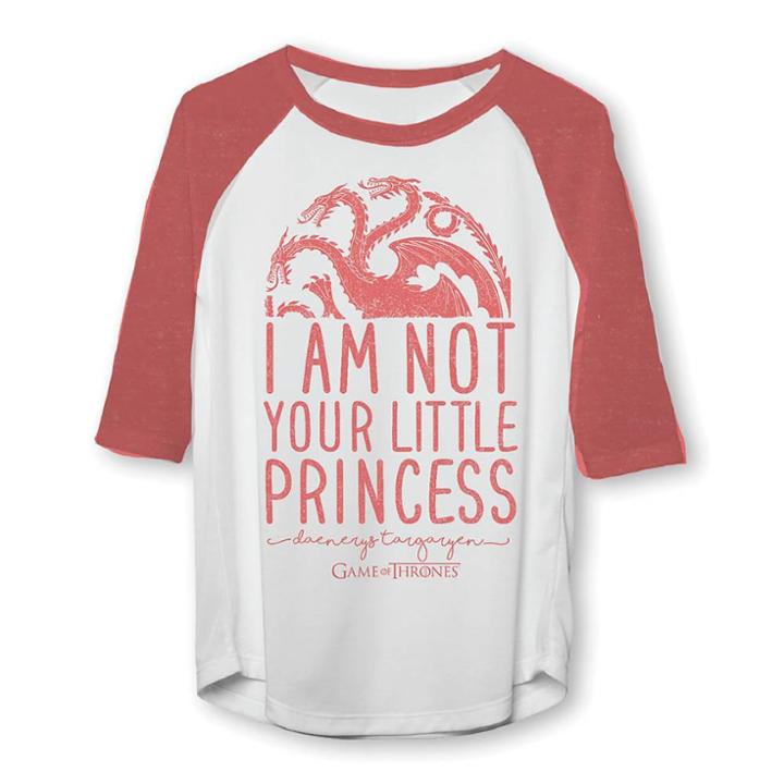 Women's Game Of Thrones I'm Not Your Princess Raglan 3/4 Sleeve T-shirt - (juniors') - White