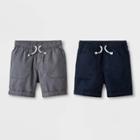Toddler Boys' 2pk Solid Pull-on Shorts - Cat & Jack Gray/navy