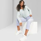 Women's Long Sleeve Fuzzy V-neck Sweaters - Wild Fable Blue