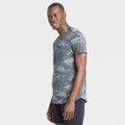 Men's Camo Print Short Sleeve Henley T-shirt - All In Motion Black Camo M, Men's, Size: Medium, Black Green
