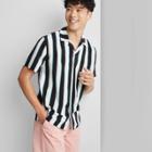 Men's Regular Fit Striped Short Sleeve Button-down Shirt - Original Use Aqua