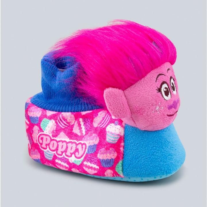 Trolls Toddler Girls' Poppy Bootie Slipper - Pink