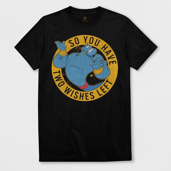 Men's Short Sleeve Disney Aladdin Genie T-shirt - Black
