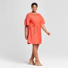 Women's Plus Size Crochet A - Line Dress - Ava & Viv Orange