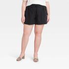 Women's Plus Size Pull-on Shorts - Ava & Viv Black X