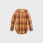 Women's Plaid Long Sleeve Tunic Popover Blouse - Universal Thread Yellow