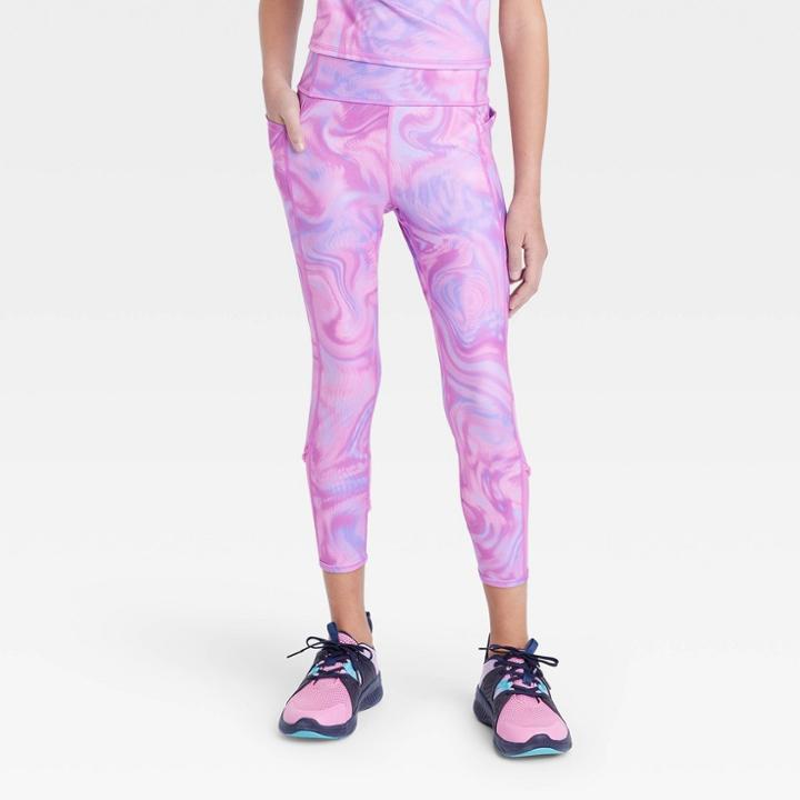 Girls' Side Pocket Cropped Leggings - All In Motion Purple