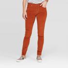 Petitewomen's Corduroy Mid-rise Skinny Jeans - Universal Thread Rust 14 Short, Women's, Red