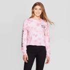 Women's Chevrolet Long Sleeve Graphic Cropped T-shirt (juniors') - Blush Pink Wash