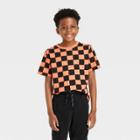 Boys' Short Sleeve Checkerboard Print T-shirt - Cat & Jack Orange