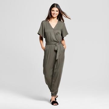 Women's Wrapped Jumpsuit - Mossimo Olive