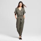 Women's Wrapped Jumpsuit - Mossimo Olive