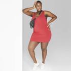Women's Plus Size Sleeveless Scoop Neck Knit Tank Dress - Wild Fable Red
