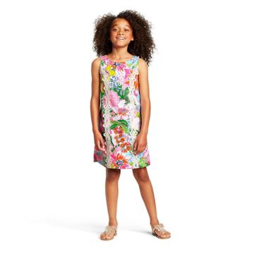 Girls' Nosey Posie Sleeveless Round Neck Shift Mini Dress - Lilly Pulitzer For Target Xl, Women's, White Pink