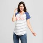 Maternity Short Sleeve Striped Usa T-shirt - Grayson Threads - White/navy M, Infant Girl's