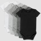 Honest Baby 5pk Organic Cotton Short Sleeve Bodysuit - Gray Newborn