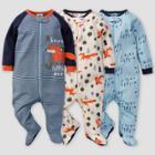 Gerber Baby Boys' 3pk Fox Sleep N' Play - Off-white/blue
