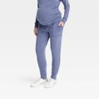 Knit Maternity Jogger Pants - Isabel Maternity By Ingrid & Isabel Heather Navy Blue