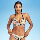 Kona Sol Women's Faux Wrap Timeless Garden Halter Bikini Top - Kona