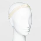 Solid Cotton Woven Fabric Knot Top Headwrap - Universal Thread Ivory, Women's