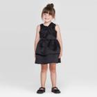 Toddler Girls' Satin Dress - Cat & Jack Black 12 M, Girl's,