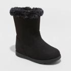 Toddler Girls' Leah Winter Shearling Style Boots - Cat & Jack Black
