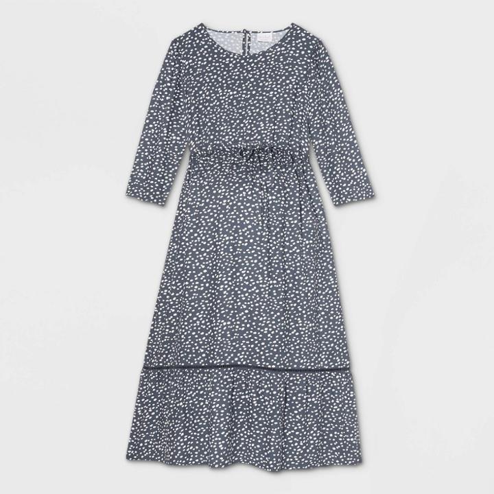 Polka Dot 3/4 Sleeve Woven Maternity Dress - Isabel Maternity By Ingrid & Isabel Smokey Lilac