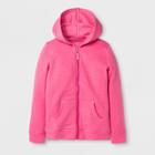 Girls' Adaptive Fleece Zip-up Hoodie - Cat & Jack Pink