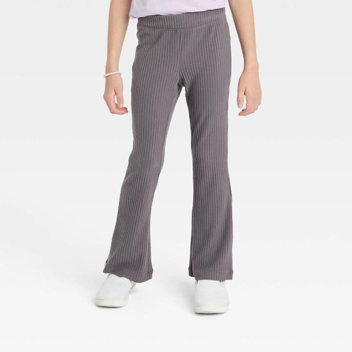 Girls' Rib Flare Pants - Cat & Jack Gray