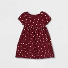 Toddler Girls' Short Sleeve Knit Dress - Cat & Jack Burgundy